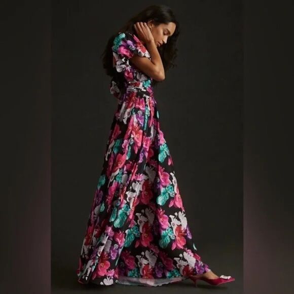 Delfi Puff-Sleeve Floral Printed Maxi Dress - Picture 3 of 7